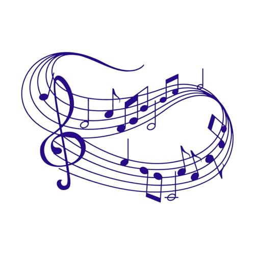 Adesivi con scritte poster di note musicali sul pentagramma 50.4x71.1cm Cultura del tatuaggio Blu scuro