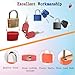 Kisajar 4 Pcs Suitcase Lock Small Luggage Locks with Keys Multi-Color Mini Padlock Plastic-Covered Copper Core Keyed Padlocks for Suitcase Backpack Bag Boxes Drawer Toolbox