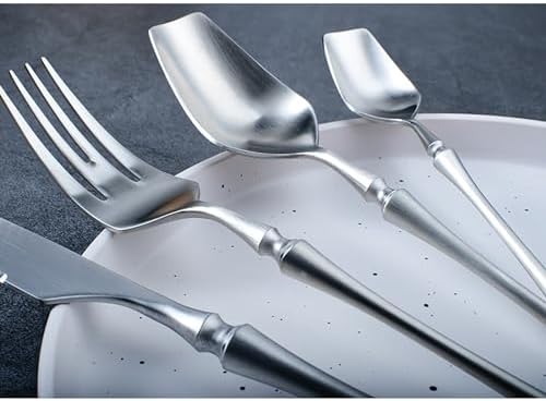 Exquisite silverware set for 6 elegant 18/8 stainless steel flatware set forks spoons and knives set eating utensils sets for family gathering corporate dinner gift choice dishwasher safe （24piece)