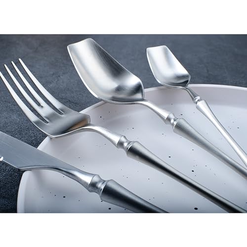Exquisite silverware set for 6 elegant 18/8 stainless steel flatware set forks spoons and knives set eating utensils sets for family gathering corporate dinner gift choice dishwasher safe （24piece)