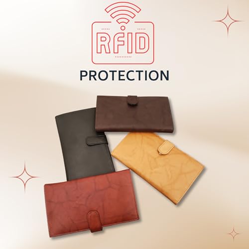 ag wallets Genuine Leather Mens Long ID 19 Credit Card Security Wallet (RFID_BlackSnapClose)4