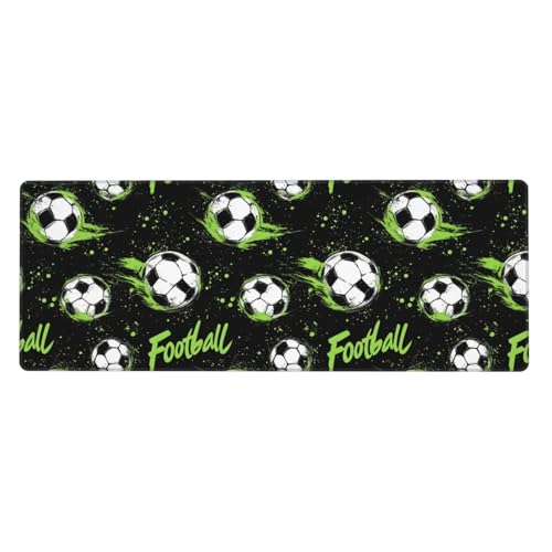 Grand tapis de souris de jeu de foot vert avec bords cousus antidérapant
