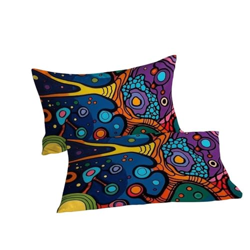 Ensemble de couette abstract cells impression 3D double 3 pièces - 7