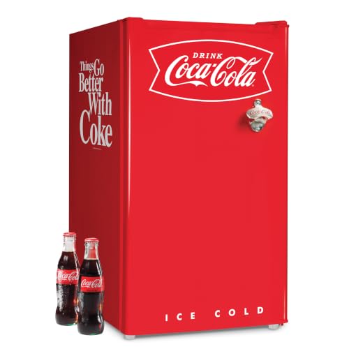 Image of Igloo 3.2 Cu. Ft. Refrigerator With Freezer and Bottle Opener, Coke Red