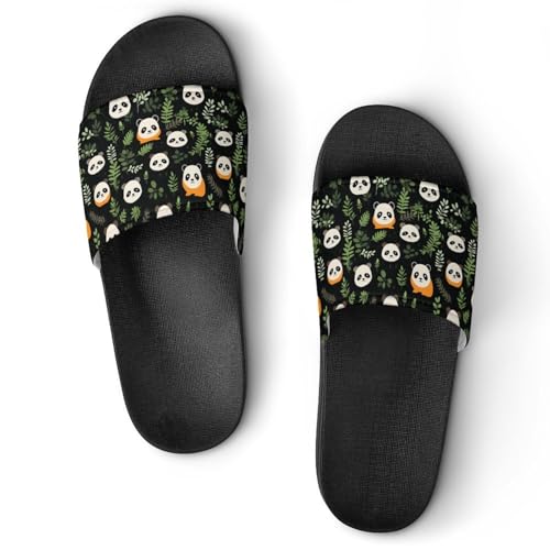 Panda Head Pattern Cute House Sandals Non-Slip Bathroom Slippers Beach Summer Shoes for Men Women