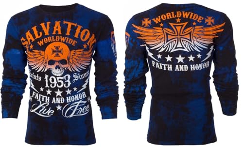 Archaic by Affliction Men's Thermal Shirt Black Tide2