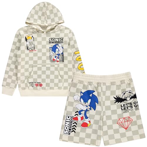 Image of Sonic the Hedgehog Boys Hoodie or Crewneck Sweatshirt & Shorts Set, Little & Big Boys Sizes 4-20