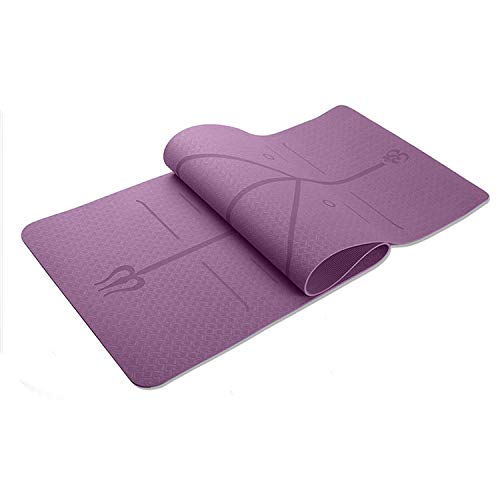 Tapete Yoga TPE 6mm Linhas Corporais Roxo