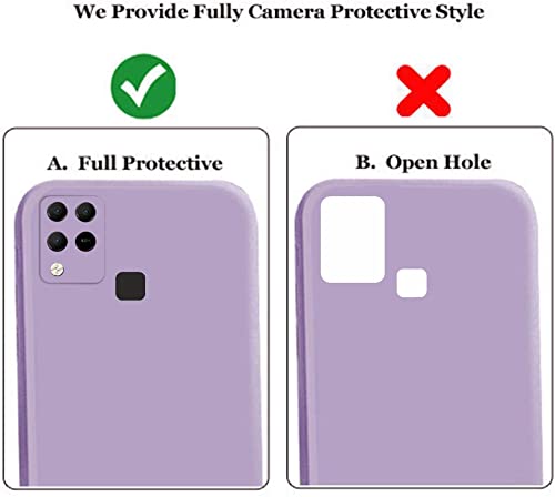 Image of A rtistque Liquid Silicone Back Cover Case for Infinix Hot 10T Matte Shockproof TPU Soft Flexible with Camera Protection - Purple
