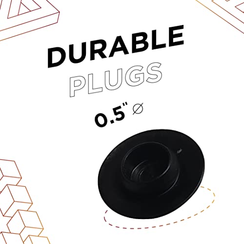 Image of Prescott Plastics 0.5 inch Flush Mount Black Plastic Body and Sheet Metal Plugs, Button Plugs with Flush-Type Heads for Automobile Bodies, Tanks, Refrigeration Units, Impact & Weather Resistant - 20 Pack