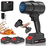 Souffleur Batterie, Mini Souffleur à Feuilles sans Fil 130,000 TR/Min avec Batteries de 3000 mAh, pour Le Nettoyage de La Maison en Plein Air, La Poussière, Les Feuilles, La Neige (Noir)