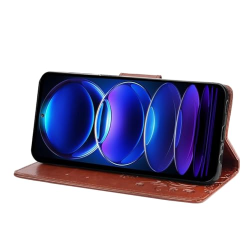 Étui Xiaomi Redmi Note 12 5G König Design marron à rabat