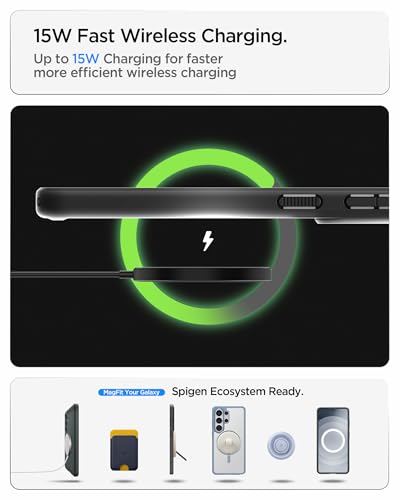 Image of Spigen Ultra Hybrid MagFit | Samsung Galaxy S26 Case [Transparent] [Air Cushion Protection] Galaxy S26 Back Cover | TPU+PC - Matte Black