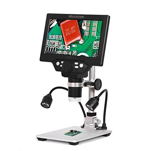 lifcasual Microscópio digital G1200 Tela grande colorida de 7 polegadas Display LCD de base grande 1