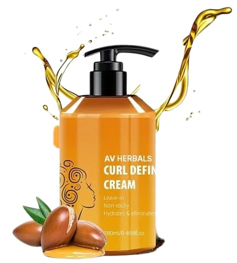 Argan Oil Curl Defining Cream – Moisturizing & Frizz Control, Sulfate & Paraben Free, For Wavy & Curly Hair, Increases Shine & Volume, Deep Hair Treatment, Unisex, 4.6 fl oz