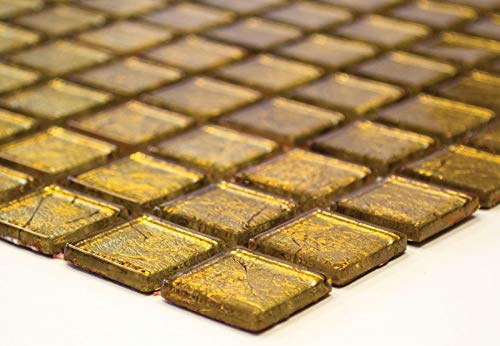 Mosaïque Or MOSANI MOS120-0784 - Carreaux Miroir Structure - 30x30cm