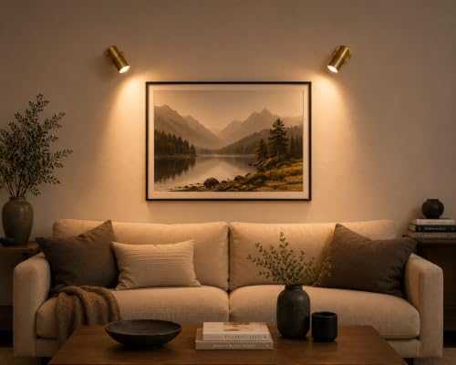 Image of FILLISKA 3 in 1 Single Wall spot /Picture /Display /Mirror Light with Adjustable Head and Colour Changing Function (6 Watt Luxurious Gold-185)