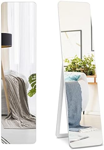 Ganzkörperspiegel Mit Garderobe - 2-in-1 Standspiegel Mit Massivholzrahmen & Rollen