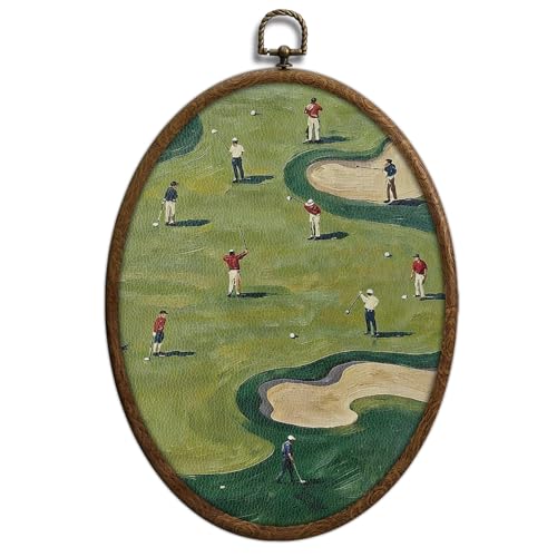 QKX Golf Course Oval Wall Decor, Waterproof Sports Art, 43