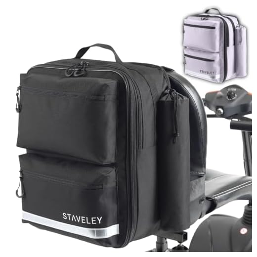 Staveley XL Bag for Mobility Scooter | Mobility Scooter Bag | Expandable Shopping Bag for Electric Mobility Scooters & Boot Scooters | Back of Seat Bag for Mobility Scooters (Black)