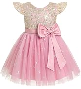 IDOPIP Toddler Baby Flower Girls Sequin Butterfly Tutu Dress Sparkle Embroidery Princess Birthday...