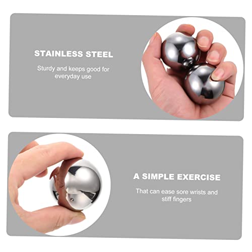 TOVINANNA 2pcs Stainless Steel Ball Guitar Cloth Massage Balls Chinese Relaxing Ball Hand Exercise Balls Plaything Hand Held Back Massager Portable Urinal for Men Sport Toys Solid Baoding