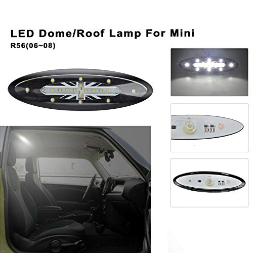 Newsun - Lámpara para el interior del coche, 18 ledes, diseño de bandera de Reino Unido, color blanco.