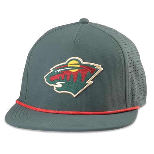 AMERICAN NEEDLE Officially Licensed NHL Hockey Buxton Pro Tech Hat Minnesota Wild Performance Team Cap 23003A Authentic New