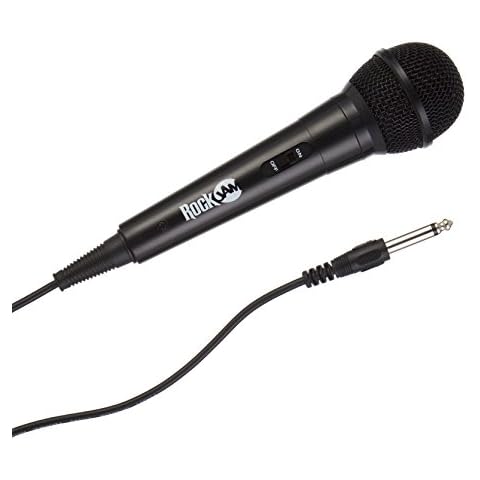 RockJam Karaoke Microphone Wired Unidirectional Dynamic Microphone with Three Metre Cord - Black Cover