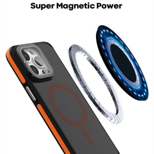 Étui de téléphone anti-chute avec support magnétique pour iPhone 13 Orange