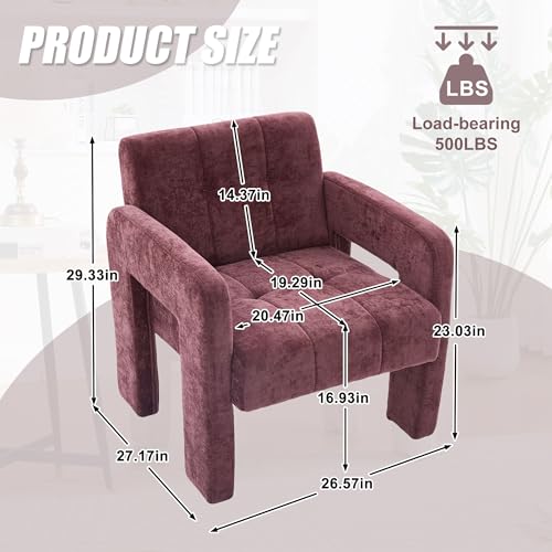 Sillón Chenille Plegable Rojo miniatura 2