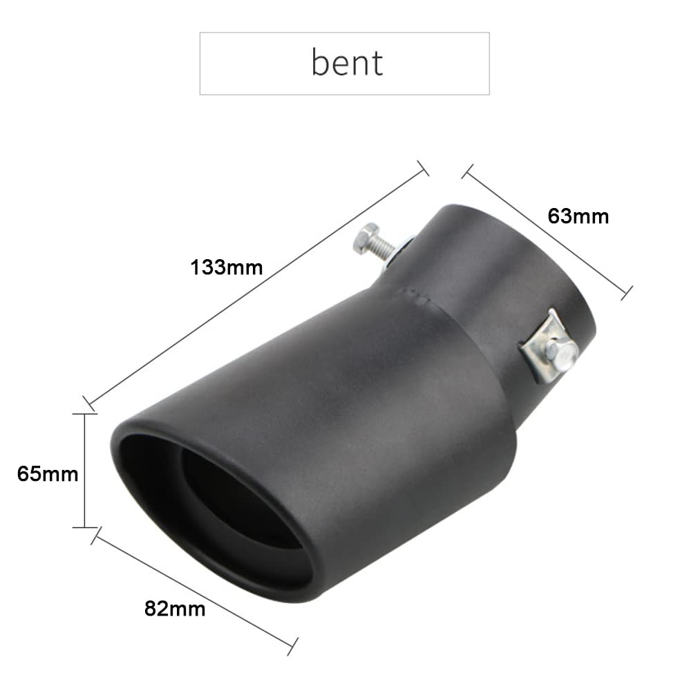 Pepisky Universal Exhaust Tips 1.5-2.1 Inch Inlet Car Auto Exhaust Tailpipe Stainless Steel Modification Accessories High-Temperature Resistant