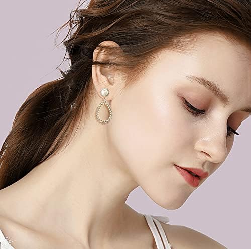 Amazon Brand-HIKARO Women' Dangle Earrings 14K Gold Plated Pearl Ear Drop Earring with Retro palace Style S925 silver needle Gifts Present Valentines Birthday Anniversary Mothers Day Christmas (Gold)