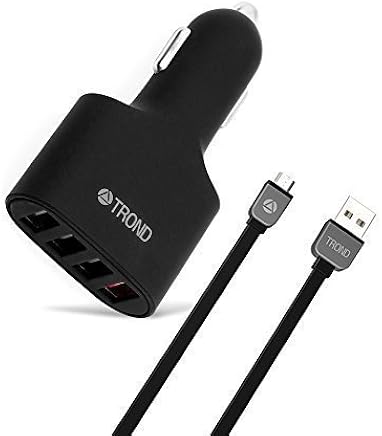 [Qualcomm Certificado] Trond? CG4QC carga r?pida 2.0?USB adaptador de cargador de coche (4?puertos, 54?W, 100,58?cm Cable incluido para carga y sincronizaci?n de datos), para Apple Iphone Ipad Series,