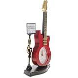 TIDTALEO Sveglia da Comodino Analogica Creativa a Forma di Strumento Musicale in Plastica Rossa Base Stabile Decorazione Vintage per Ufficio e Casa