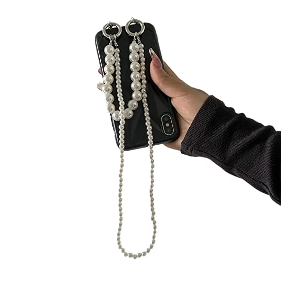 Wiwpar Phone Strap Pearl Chain Accessories Beaded Phone Chain Strap for Women Girls - White, Alloy, Imitation Pearls, Pearl Style