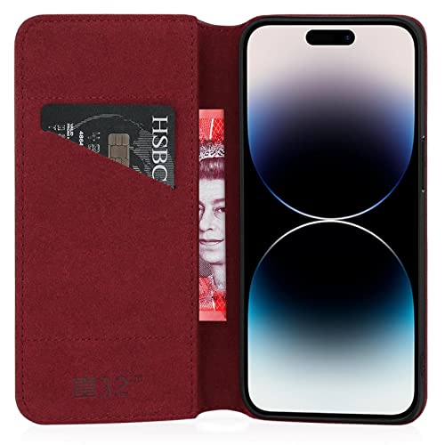 32nd Classic Series 2.0, Real Leather Book Wallet Flip Case Cover For Apple iPhone 14 Pro (6.1") - Image 2