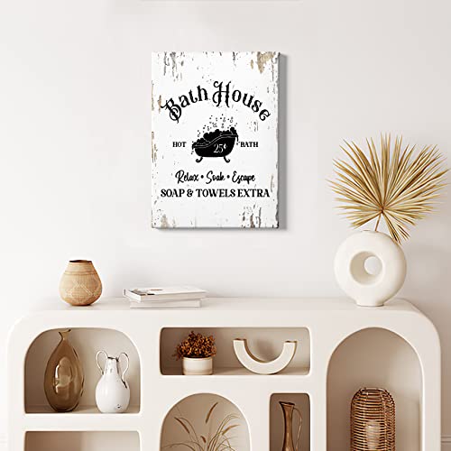HIWX-Bath-House-Bathroom-Signs-Framed-Canvas-Painting-Wall-Art-Decor-Relax-Soak-Escape-Wall-Art-Artwork-Home-Decoration-For-Living-Room-Bedroom-Bathroom-11×14-Inch HIWX Bath House Bathroom Signs Framed Canvas Painting Wall Art Decor Relax Soak Escape Wall Art Artwork Home Decoration For Living Room Bedroom Bathroom 11×14 Inch