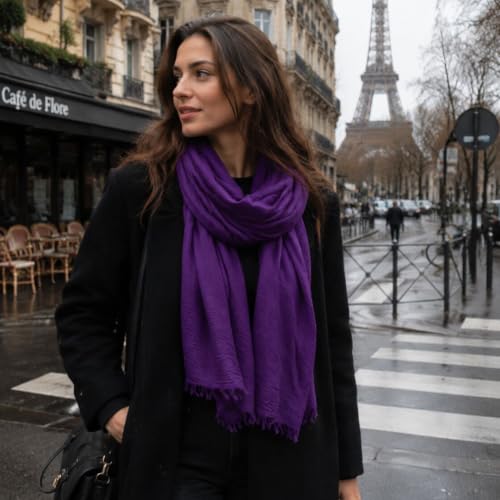 Image of Cotton Blend Scarf for Women Men Soft Lightweight Long Shawl Wrap