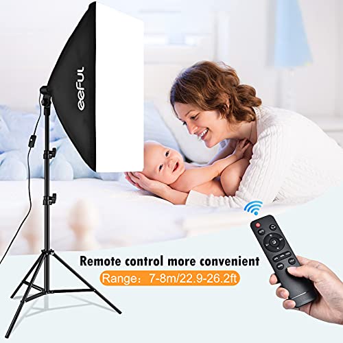 Softbox LED Fotolicht Studio Set - 85W dimmbarer Dauerlicht Fotografie Soft Box Beleuchtung 50x70CM Lichtkopf 6000K… – Bild 3