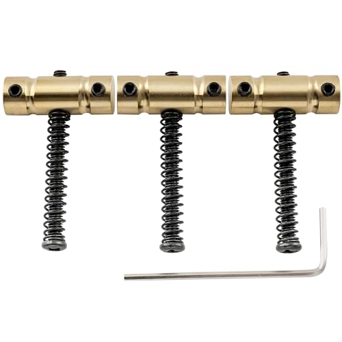 Musiclily Ultra 10.8mm Wave Style Full Solid Brass Barrel Compensated Saddles for Tele Style Electric Guitar Black Screws