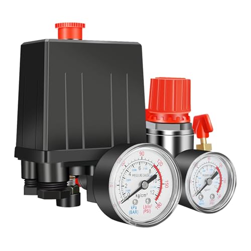 Interruptor de presión para compresor aire con válvula seguridad y piezas BSP 1/4" 2