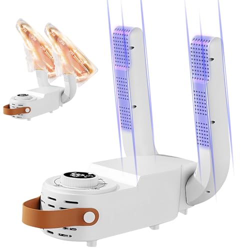 Secador de Zapatos Eléctrico, Secador Zapatillas Deporte, Secador de Zapatillas con Temporizador Inteligente Diseño Plegable, Secado Rápido para Guantes de Boxeo, Botas de Esquí Botas de Futbol
