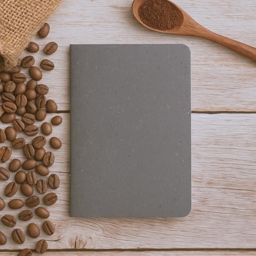 Image of Eco Friendly Coffee Husk Mini Pocket Jotter Ruled - 64 Bleed-Resistant FSC Certified lined I Ideal for Students and Professionals (10, Charcoal Grey)