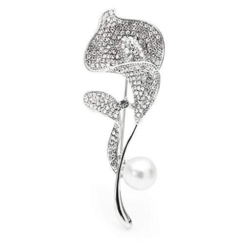 Broche Lys strass perle WXKAGF pour sublimer une tenue simple