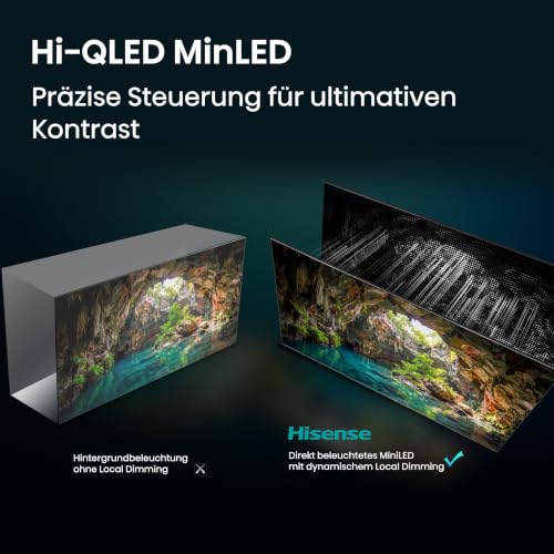 Hisense 65U7DSE Fernseher 65 Zoll, 4K UHD, Hi-QLED Mini LED, Smart TV, 144Hz, Hi-View AI Engine, IMAX Enhanced, AI Lichtsensor… – Ansicht 4