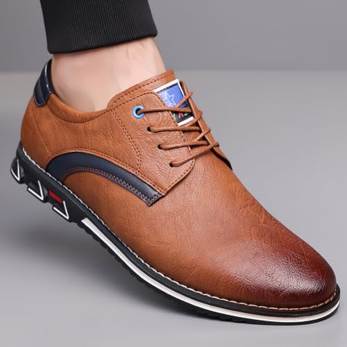 Image of Men's Premium Stylish Oxford Shoes Casual Lace Up Walking Business Driving Dress Shoes
