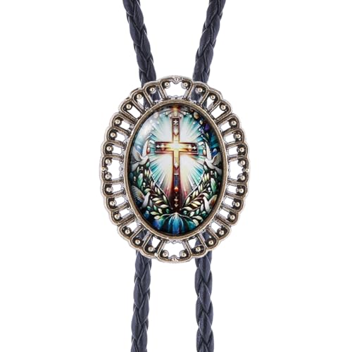 Image of Jeilwiy Bolo Tie for Men Western Cowboy Gothic Bolo Tie Necklace Halloween | Glow in Dark Bolo Tie for Men Women, 3D Halloween Bolo Tie, Gothic Western Ties, String Ties for Men Rodeo Leather Necktie