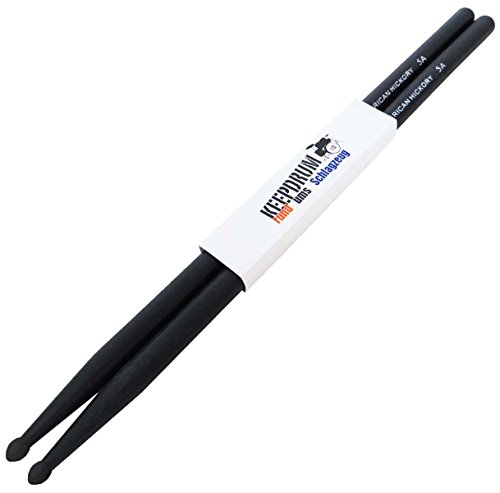 keepdrum 5A Black Hickory Drumsticks Schwarz 3 Paar - Image 3