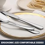 Hiware 24-piece Forks and Spoons Silverware Set, Food Grade Stainless Steel Flatware Cutlery Set for Home, Kitchen and Restaurant, Mirror Polished, Dishwasher Safe - Image 5